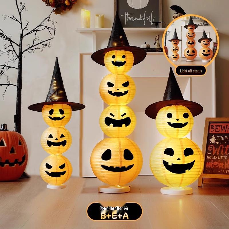 Glowing Pumpkin Lantern Halloween Decor for Doors, Shops, and Bars