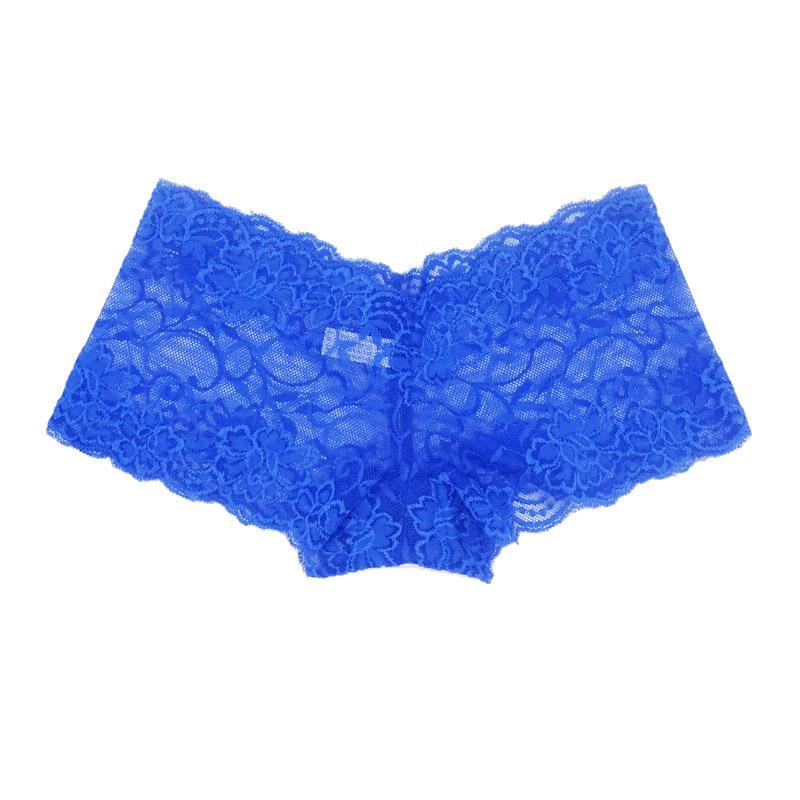 6 Pcs/lot Sexy Women's Boxer Shorts Transparent Lace Panties Ladies Boyshort Briefs Underwear M-XXL