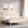 VidaXL Bed Frame with Headboard King Size Solid Wood 3193276
