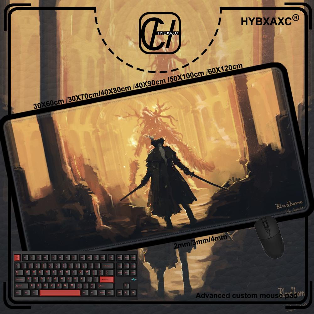 900x400mm Office Non-Slip Keyboard Pads Bloodborne Large Mouse Pad PC Gamer Naturally Rubber Desk Mat Game Locking Edge Mousepad