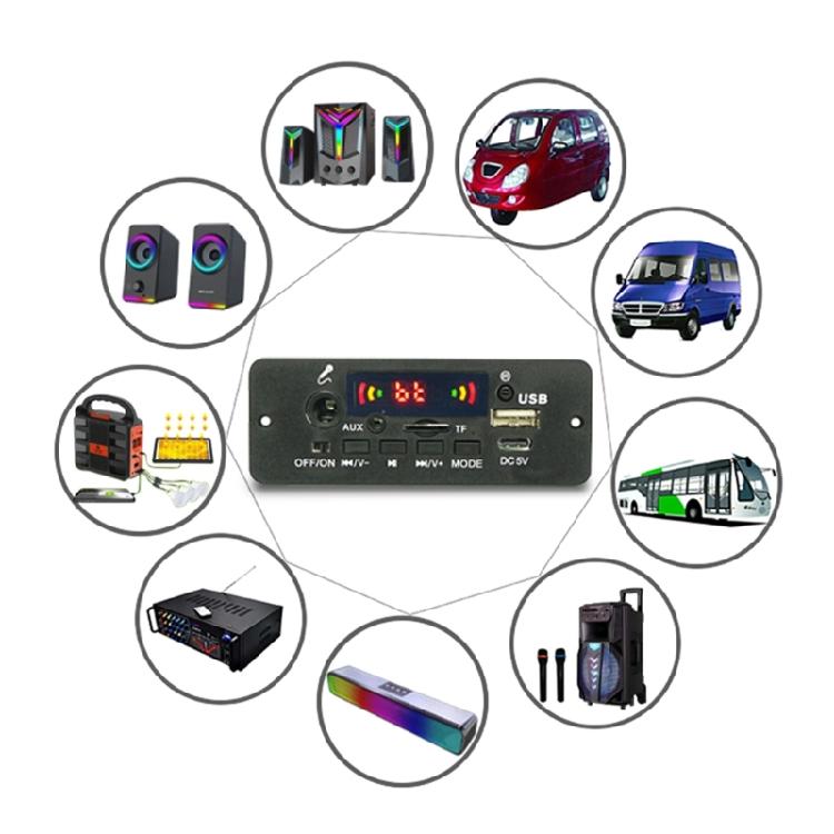 Плата декодеров Беспроводной автомобильный MP3-плеер с Bluetooth-совместимостью 5.0 Модуль записи USB Поддержка USB TF-карты AUX FM-радио