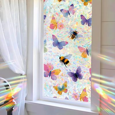 Лазерные Ослепительные Мечтательные Бабочки и Пчелы Домашние Декоративные Наклейки на Стекло