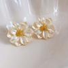 Модные ювелирные изделия Серьги-гвоздики в виде белых цветов Роскошные темпераментные серьги-гвоздики в виде цветка для женщин