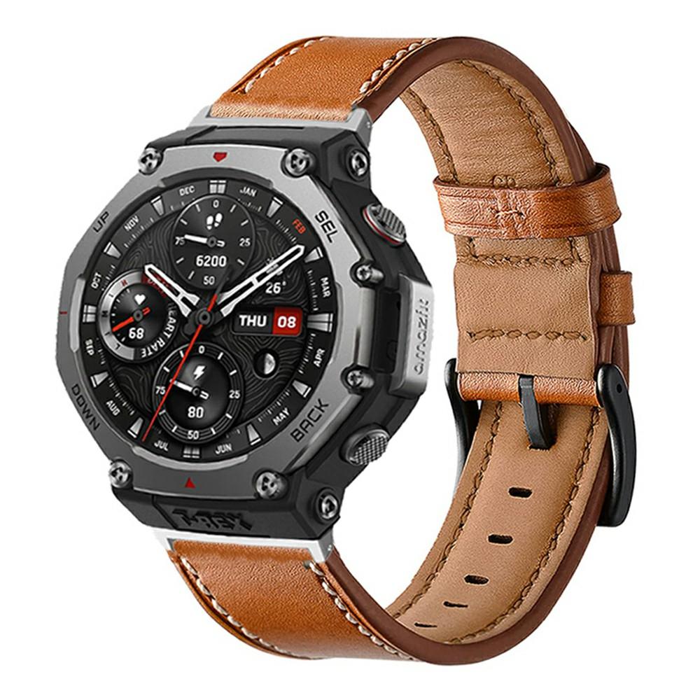 Кожаный ремешок для часов из волокна для Huami Amazfit T-Rex 3, линия шва, быстросъемный сменный ремешок