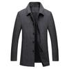 Men's Classic Wool Coat - Mid-Length, Thickened Cashmere for Autumn/Winter, Ideal for Middle-Aged & Elderly.