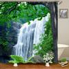 3D Natural Landscape Waterfall Forest Printed Bathroom Shower Curtain Polyester Waterproof Curtain With Hook Home Decor Curtain