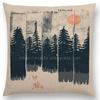 Latest Pillow Case Animals In the Forest Day And Night Mountains Sun Moon Exploration Camping Fox Wolf Cushion Cover