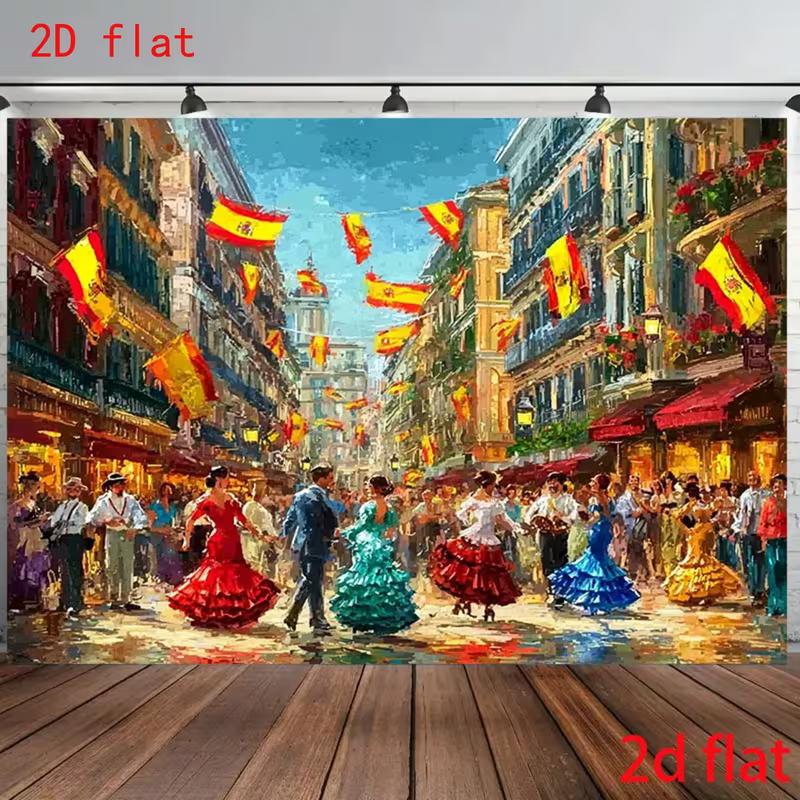 2D Spanish Flamenco Festival Themed Photo Booth Backdrop