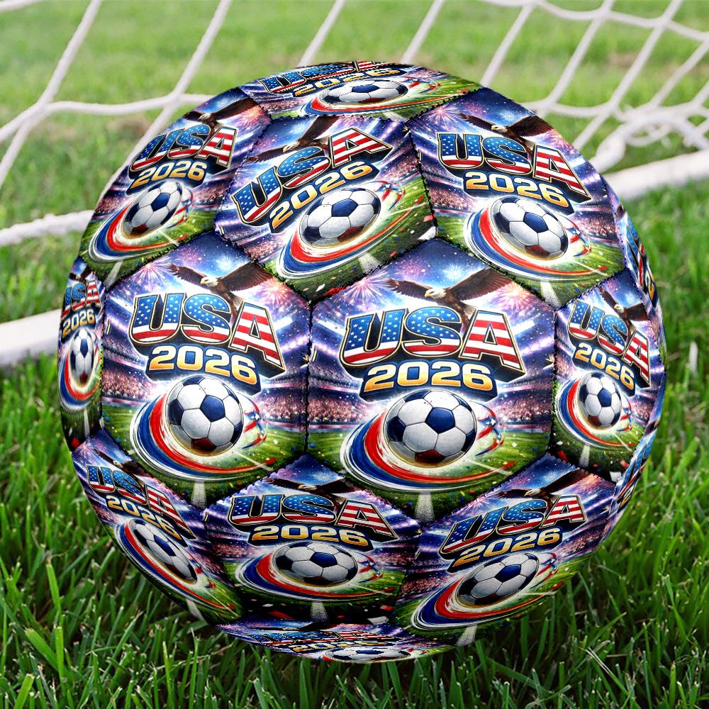 Usa Soccer Spirit Size 5 Football Machine-Stitched Indoor/Outdoor Universal Football Ideal for Soccer Enthusiasts