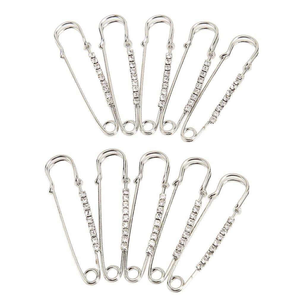 10 шт. броши со стразами в виде булавок для женщин в стиле ретро, элегантные, легко подходящие английские булавки для свитера