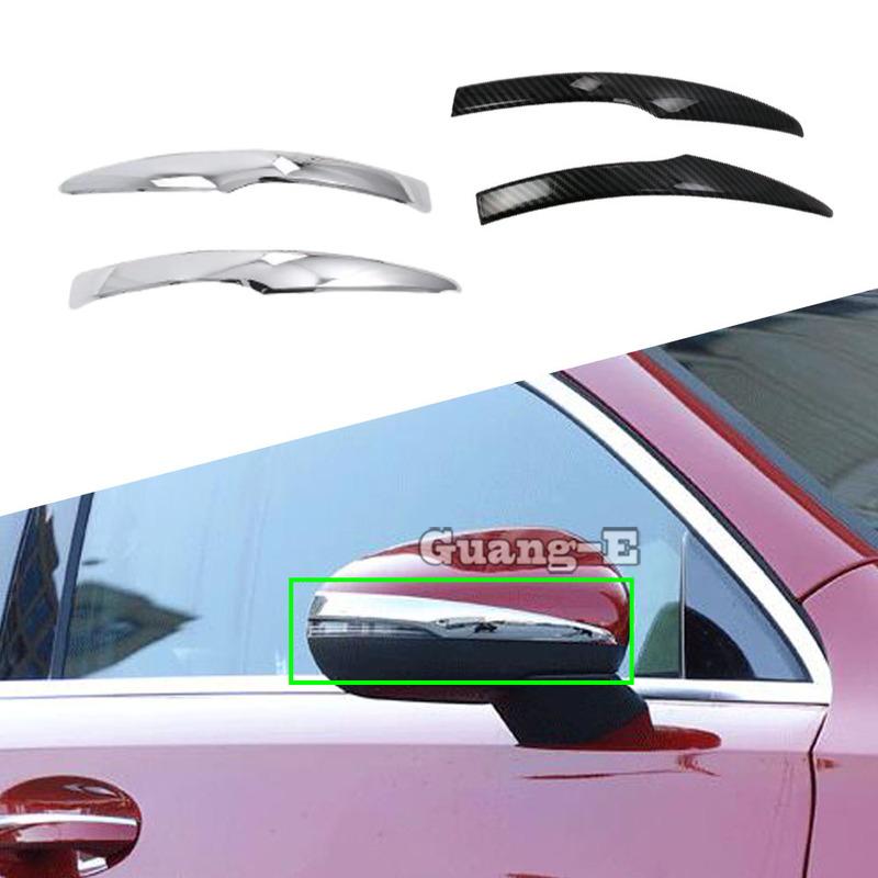 For Mercedes Benz A Class W177 A180 A200 A250 Back Rear View Mirror Cover Stick Trim Frame Eyebrow 2PCs
