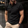 Summer Fashion Men's Casual Polo Shirts Slim Solid Color Turn-down Collar Short Sleeve Polos Male Tops Clothes