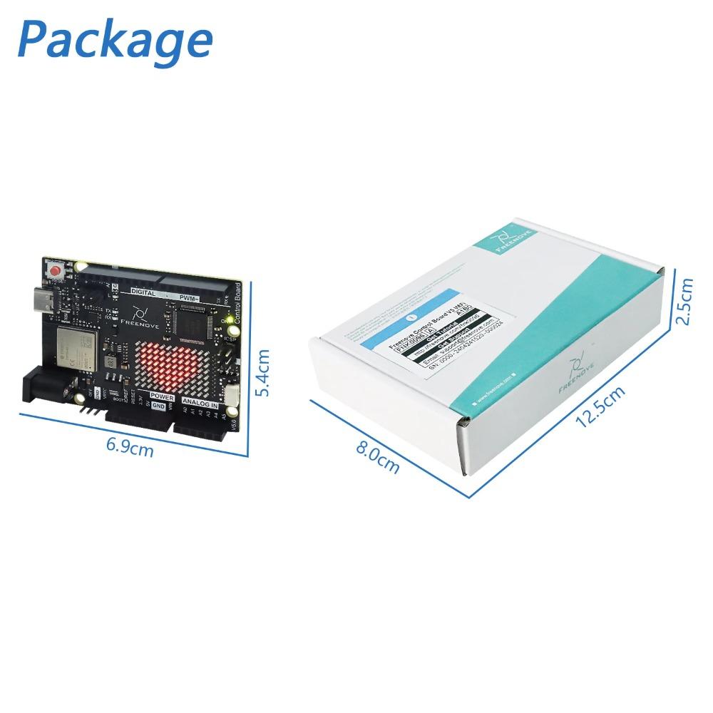 Freenove Control Board V5 for Arduino UNO R4 WiFi Mini, Arm Cortex-M4, Onboard ESP32-S3, LED matrix, USB-C, Tutorial Code