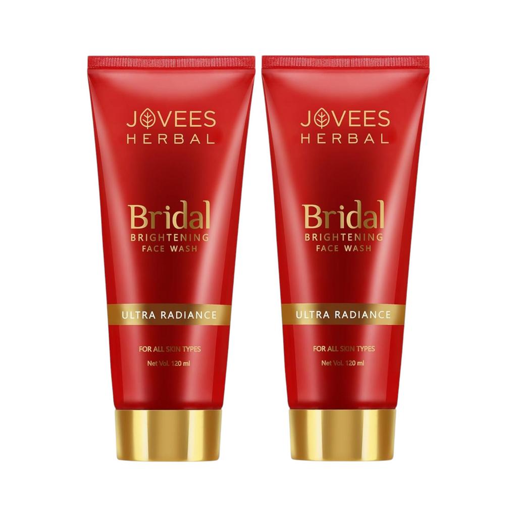 Jovees Herbal Bridal Brightening Face Wash Ultra Radiance For Glowing Skin Even Tone Reduces Dark Spots For All Skin Types 120ml Pack Of 2