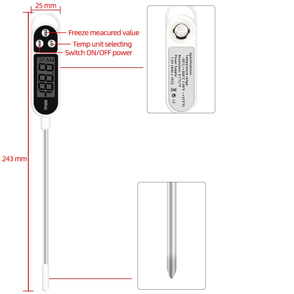 TP300 Food Thermometer Digital Kitchen Thermometer For Meat Cooking Food Probe BBQ Electronic Oven Kitchen Tools