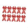 10 Pieces Red Christmas Ribbon Bows Bowknot Tree Decoration for Gift Wrapping Baby