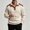 Men S Vintage Casual Stand Collar Knit Sweater Autumn Spring Heavyweight Top
