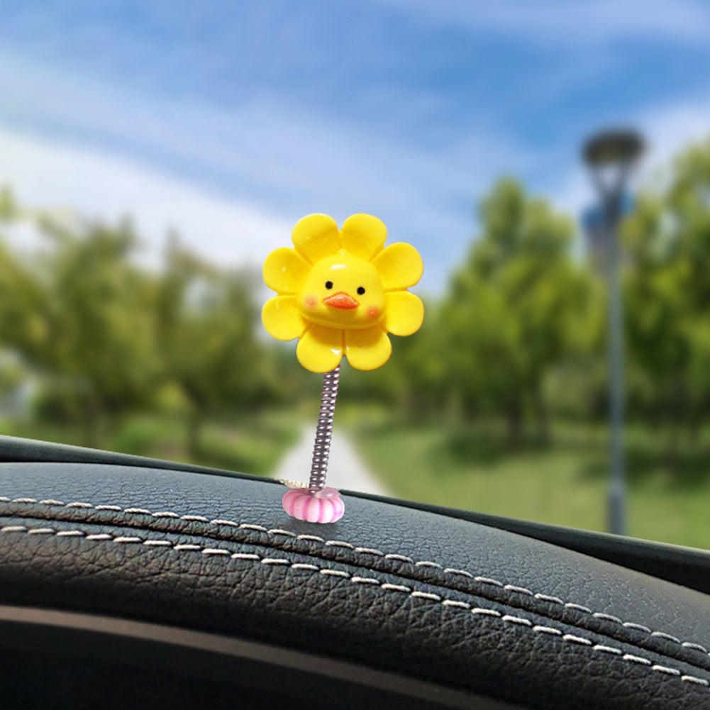 Автомобиль Мультяшный Качающаяся Голова Цветочный Орнамент Украшения Качающаяся Голова Декор Двусторонняя Лента Аксессуары Для Интерьера Украшения