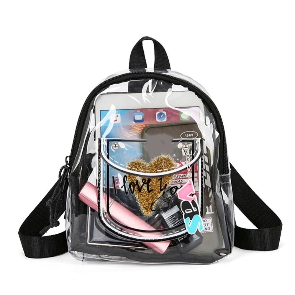 Korean Style Transparent Backpack Large Capacity Shopping Bags Simple Fashion Jelly Bag Travel
