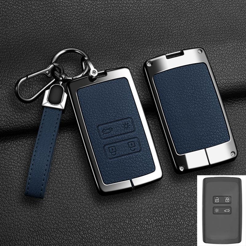 Alloy Leather Car Key Cover Case for Renault Koleos Kadjar Captur Megane Talisman Espace Clio Zoe Scenic 4 Arkana Dacia Sander