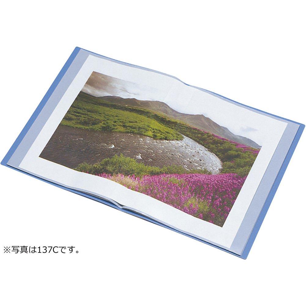 Clear File Folder Color Base Side-Load 40-Pocket A4 Portrait Black 137C-BK