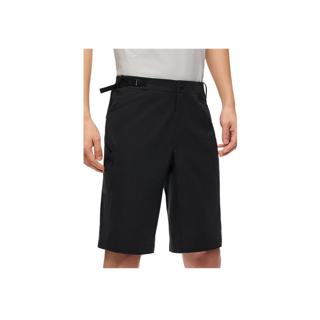 Anta Comfortable Versatile Simple Mid-Waist Zipper Solid Color Breathable Casual Shorts Men Shorts Basic-Black 152520510-3