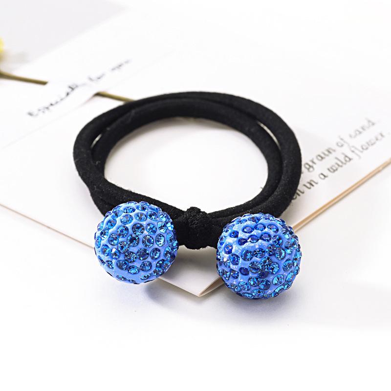 Многоцветные резинки для волос с шариками из страз, корейские резинки два-в-одном, эластичные, держатели для хвостика, резинки для волос, женские, детские аксессуары для волос