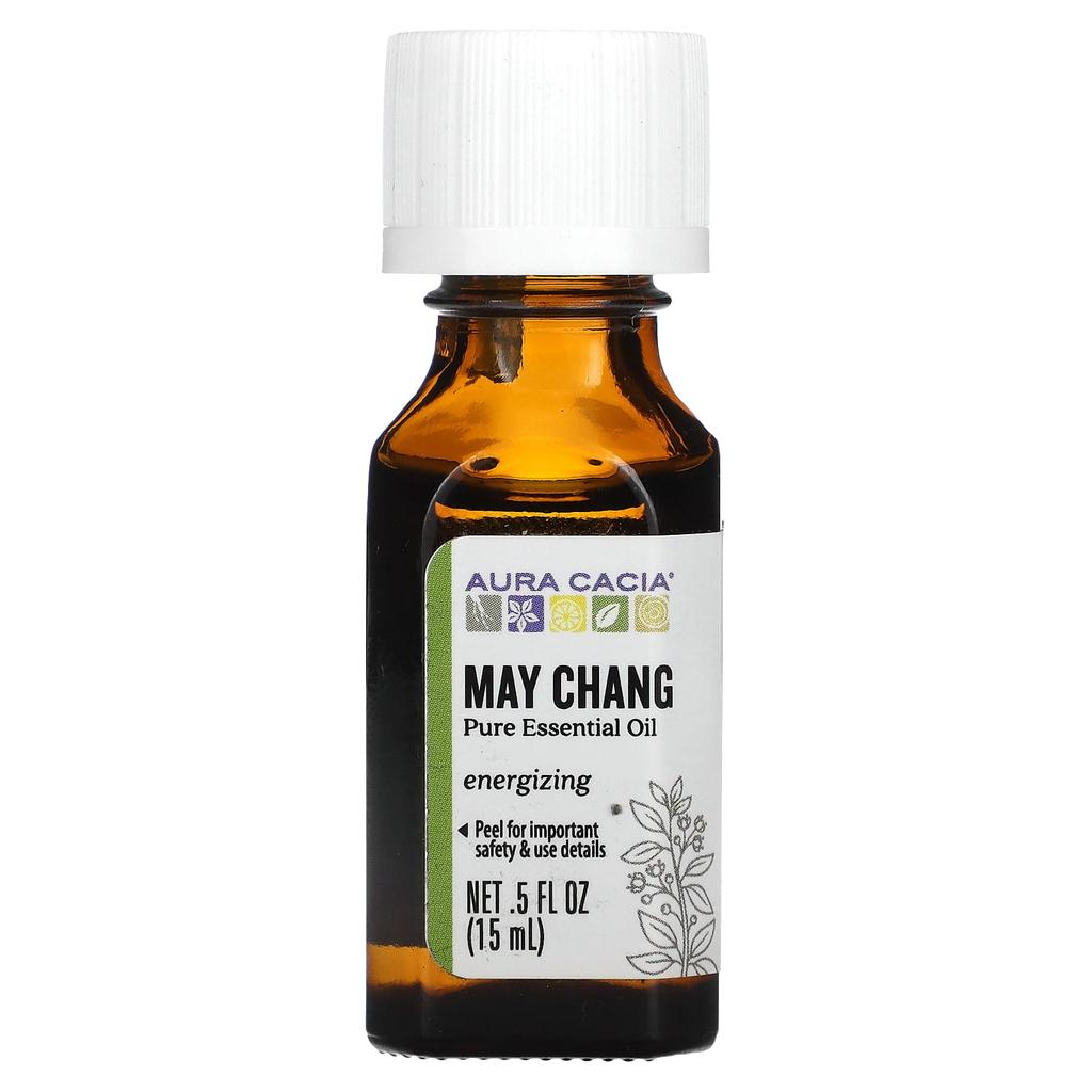 Aura Cacia Pure Essential Oil, May Chang, 0.5 Fl Oz (15 Ml)
