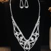 Элегантный набор ожерелья и серег Роскошное ожерелье со стразами Винтажный свадебный набор ювелирных изделий Свадьба