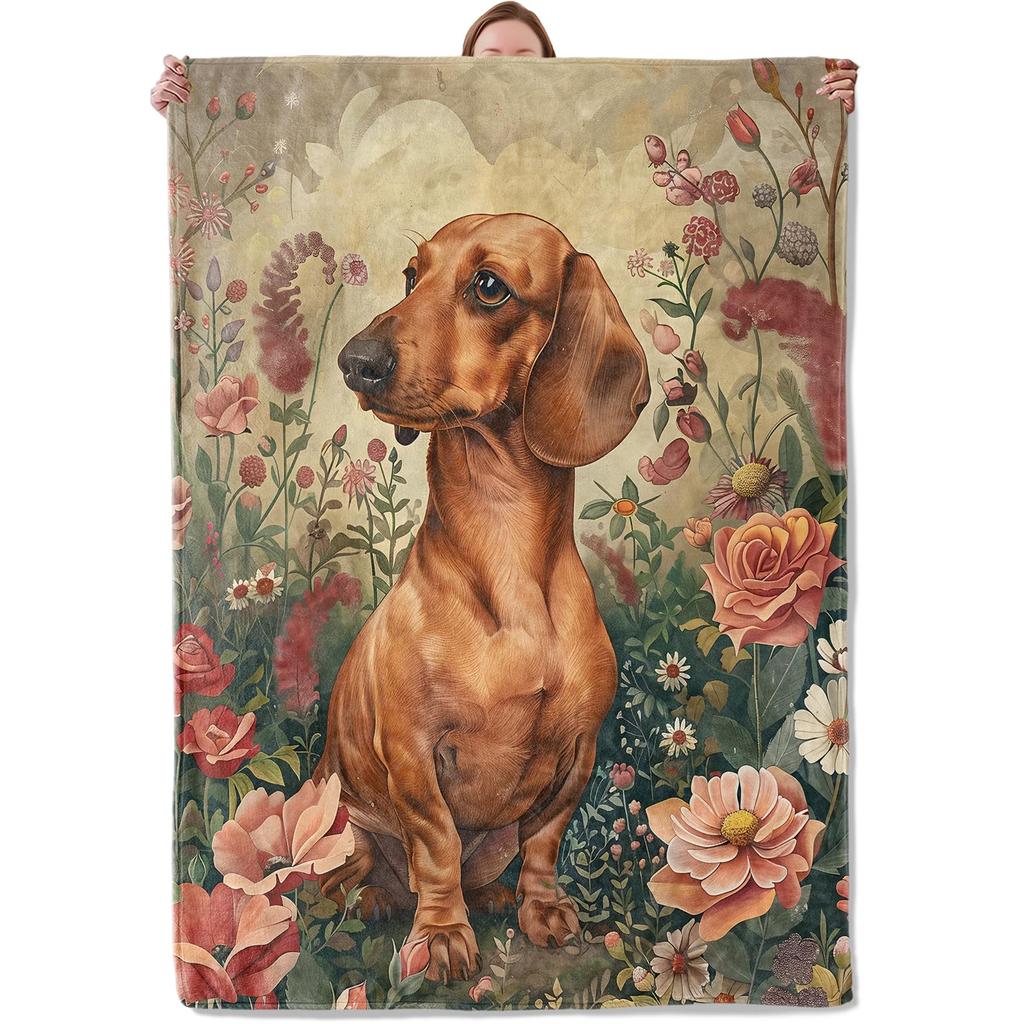 Cute Pet Dog Blanket Soft Lightweight Cozy Flannel Throw Blanket for Kids Lap Bedroom Sofa Couch Bed Travel Office Home Decor