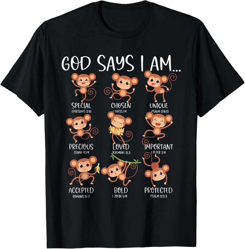 God Say I Am Love Monkeys Cute Bible Quotes Cute Monkey Love T-Shirt