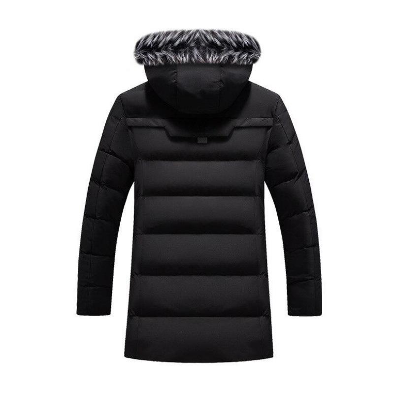 Мужская парка зимняя утепленная куртка мужская с большим искусственным меховым воротником и капюшоном флисовое пальто повседневная ветрозащитная водонепроницаемая хлопковая зимняя куртка длинная