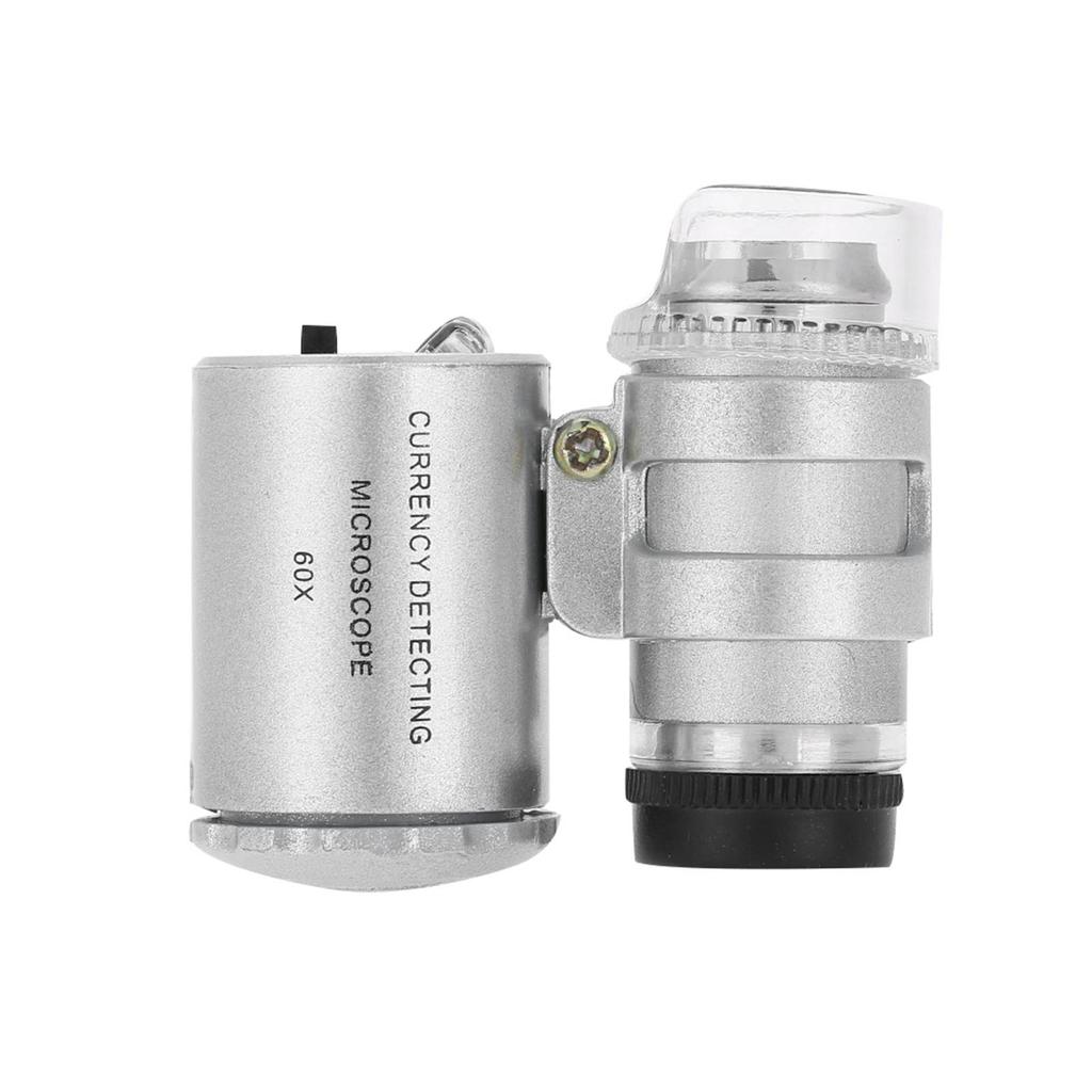 LED Microscope 60X Magnifying Glass, Portable   Magnifier with   Light, Bright LED Lights for Jewelry and Currency Inspection, In-Depth Lo