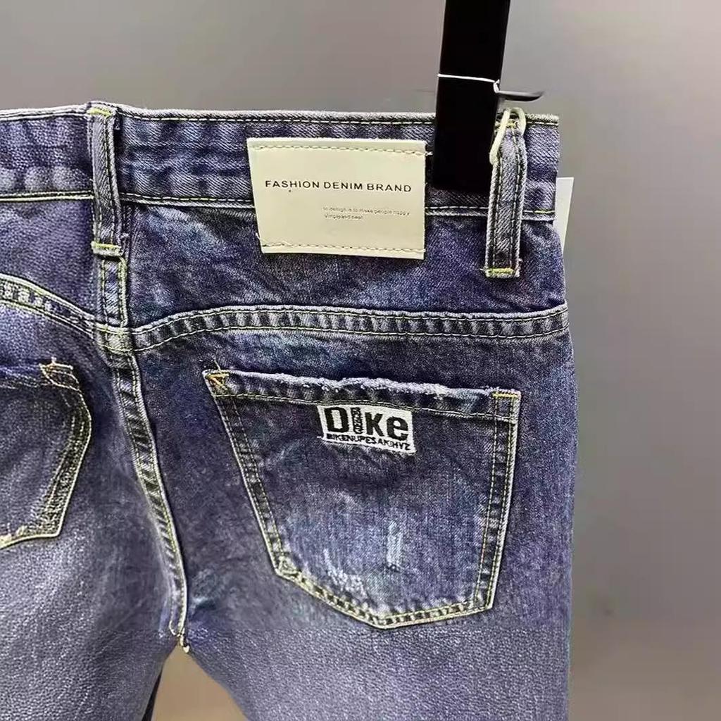 Мужские облегающие джинсовые шорты с рваными деталями — повседневный американский и корейский стиль