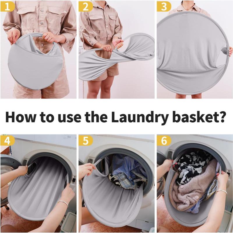 Portable Foldable Dirty Clothes Basket Hanging Bathroom Laundry Hamper Large Capacity Pop Up Laundry Storage Basket