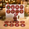 Snowman Gift Decor Christmas Roll Stickers 8 Festive Patterns Print Round Holiday Envelope Decorative Adhesive Labels Seals Coated Paper
