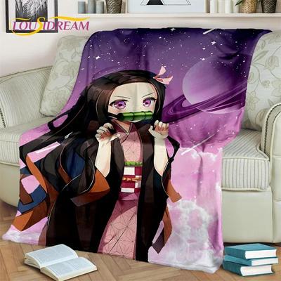Kamado Nezuko Demon S-Slayer Japan Anime Soft Flannel Blanket для кроватей, спален, диванов, пикников, пледов для детей, отдыха на свежем воздухе