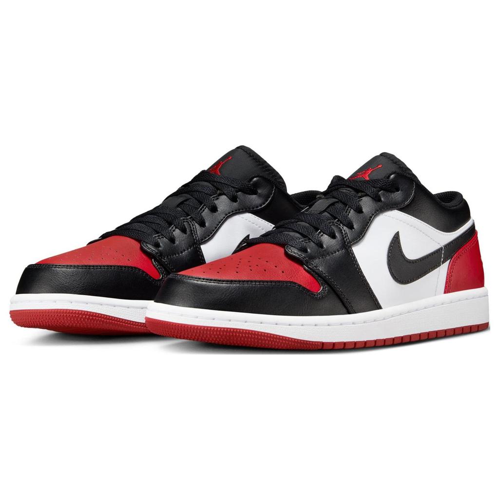 Мужские кроссовки Air Jordan 1 Low Bred Toe 2.0 White Varsity-Red Black 553558-161