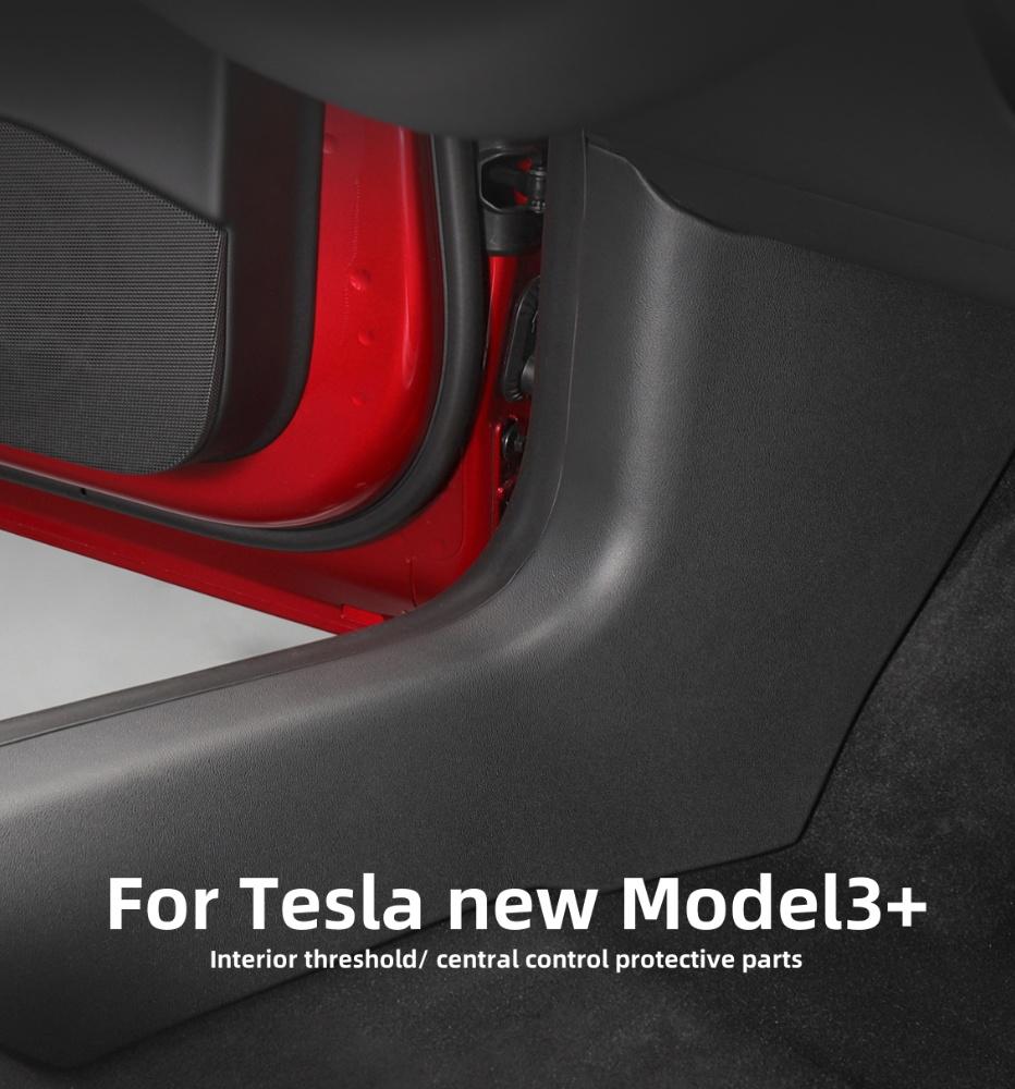 Для Tesla Model 3 Highland 2024 Боковая накладка на центральную консоль против царапин от ног TPE Защитная накладка на порог двери