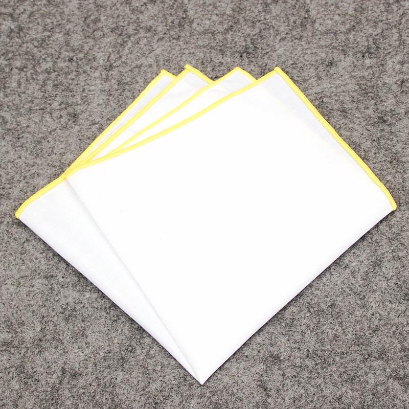 Men Plain White Handkerchief White Organic Pocket Square Hankies Cotton Soft Solid Color