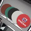 2Pcs Car Coasters Leather Water Cup Holder Mat For Volvo V60 V40 XC90 S60 C30 XC60 Car Interior Anti Slip Water Cup Pad keychain