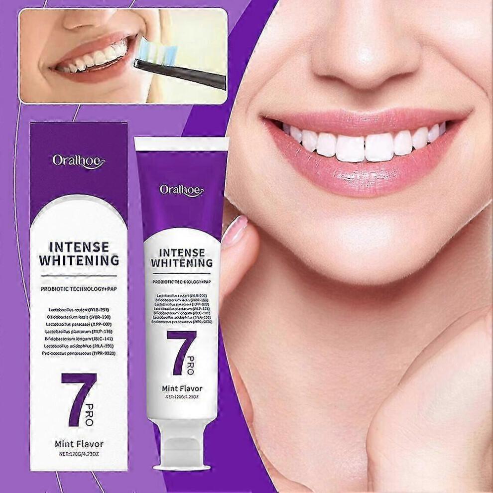 (2pcs, MSDRWIKEY) 7-Pro Intensive Toothpaste, 7PRO Intense Whitening Toothpaste with 7 Probiotics, Stain Removal & Fresh Breath 2025