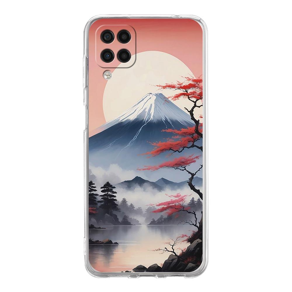 Чехол для телефона Samsung A13 A33 A35 A55 A73 A53 A23 A51 A71 A21S A41 A05s A03S A15 A25 5G Чехол Япония Гора Фудзи Цветок сакуры