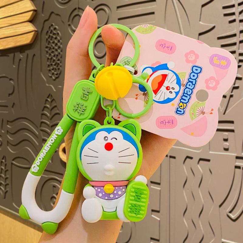 Cute Colorful Doraemon Car Keychain Silicone Backpack Pendant Ideal Gift