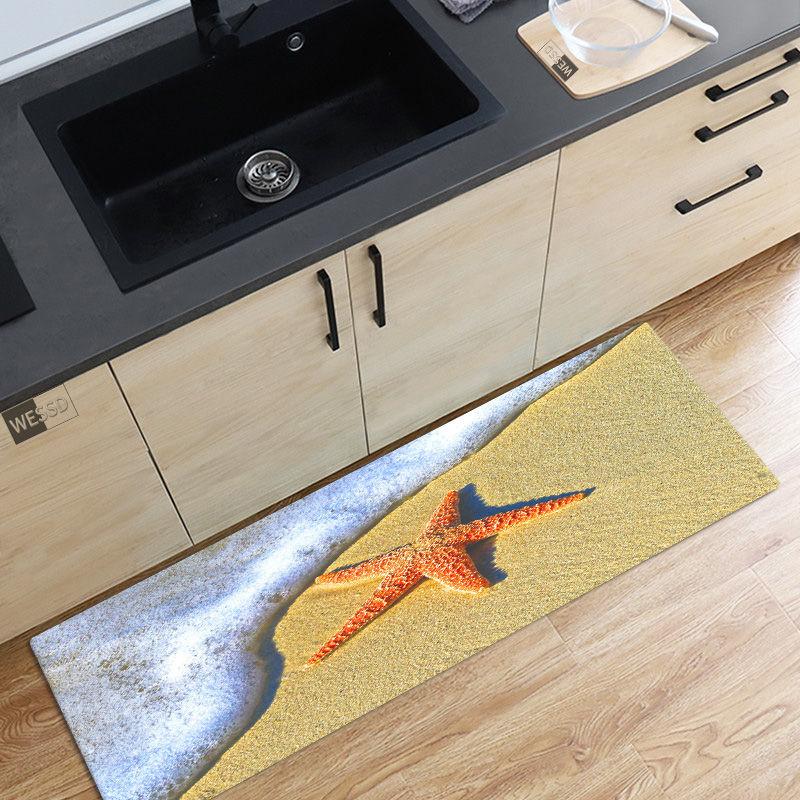 10 Styles 3D Seaside Beach Starfish Pattern Floor Mat Bathroom Mat Kitchen Door Mat Carpet Home Decoration