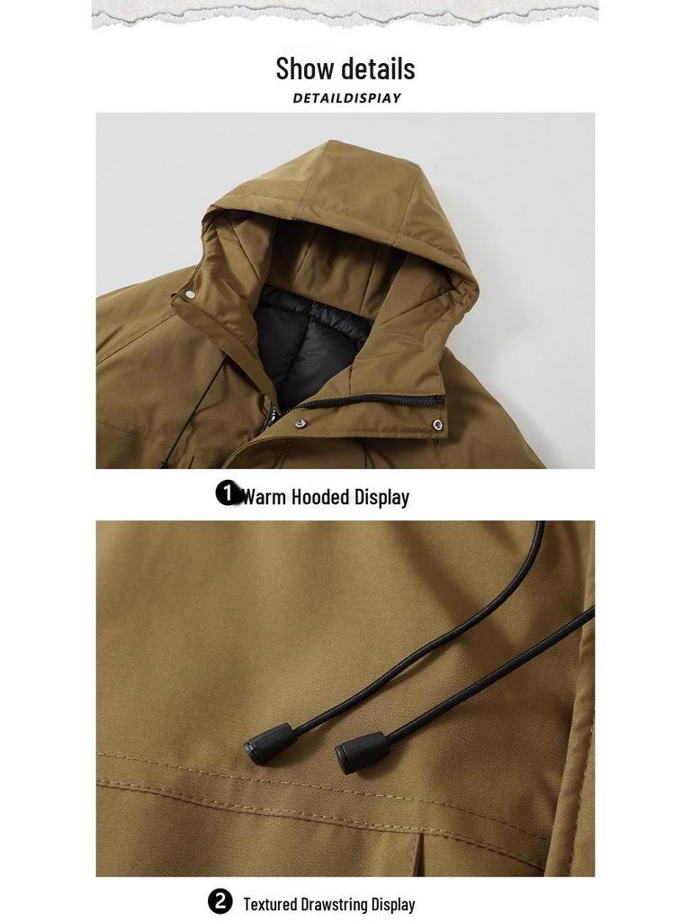 Мужская зимняя хлопковая куртка большого размера 2025 - Теплая, защита от холода, верхняя одежда