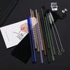 11Pcs Reusable Glass Straws Eco-friendly Drinking Straws for Smoothie Milkshakes Tea Juice Cocktail Straw with Brush Multi-Color