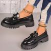 Fashion Women Platform Leather Loafers Shoes Flats Walking Sneakers Shoes Woman 2025 Trend Winter Fashion Oxford Shoes Zapatillas Mujer