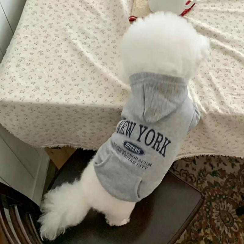 Luxury Dog Hoodies Warm Soft Dog Clothes Cute Pet Vest Letter Print Puppy Sweatshirts Autumn Cat Pullover Pet Top Poodle Outfits