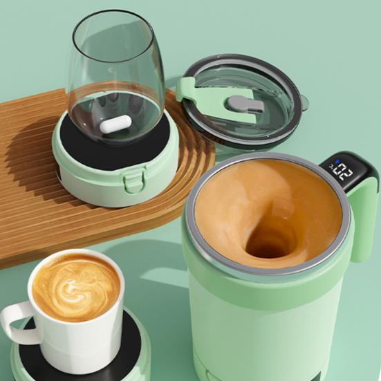 Automatic Stirring Coffee Mug Digital Temperature Display Insulated Smart Self Stirring Mug Portable Electric Mixing Cup for Office School